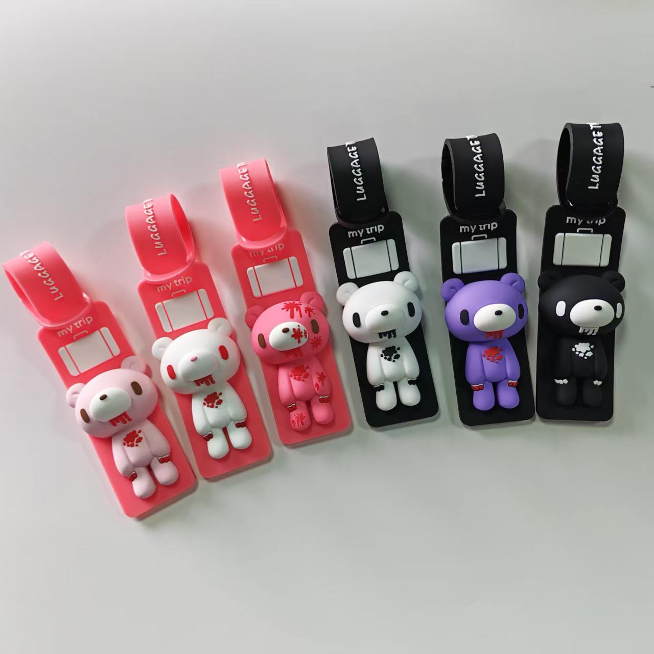 Tablet Cute Accessories - Sevimli Karikatür Ayı Silikon Bagaj Etiketi,