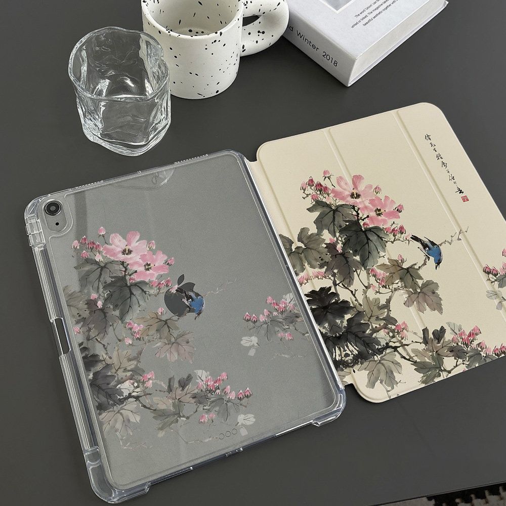 Graphic Tablet Accessories - Pembe Mürekkepli Lotus Karikatürlü Yeni Tablet