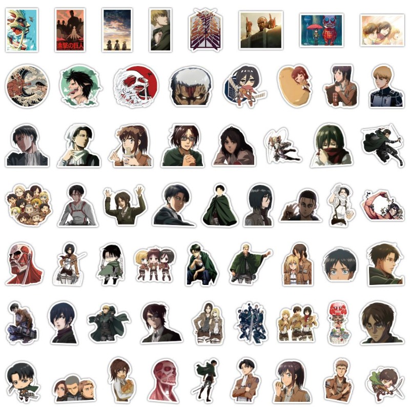 Useful Tablet Accessories - 60 adet Titan Anime çıkartmaları sevimli