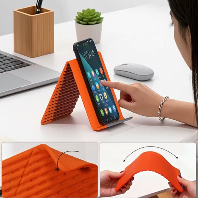 Useful Tablet Accessories - Esnek Katlanabilir Silikon Telefon Tutucu Taşınabilir