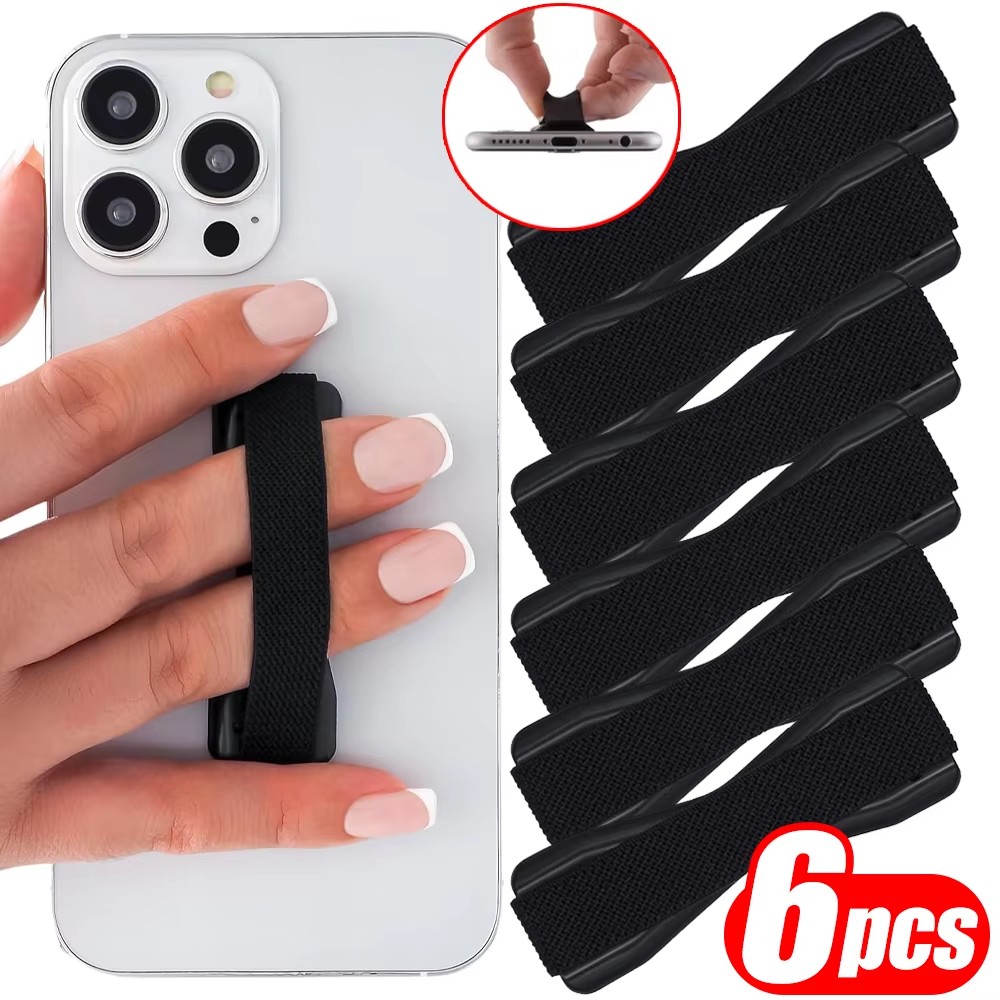 Useful Tablet Accessories - Taşınabilir Telefon Tutucu Elastik Kayış Siyah