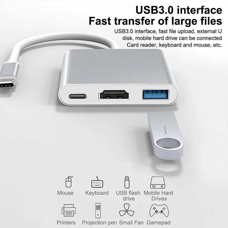 3'ü 1 arada USB Type C Hub, 4K - Tablet Accessories For Samsung incelemesi ve fiyatı